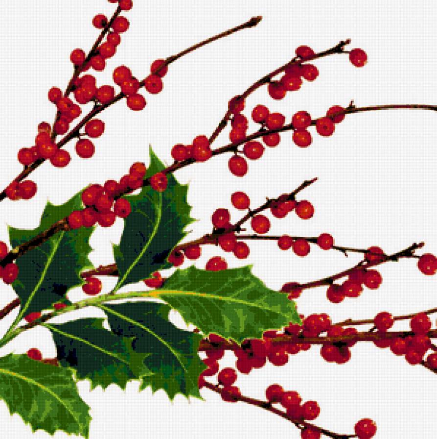 Рождественская подушка - ягодки, ягоды, новый год, праздник, подушка, рождество - предпросмотр