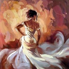 Схема вышивки «Фламенко в белом»