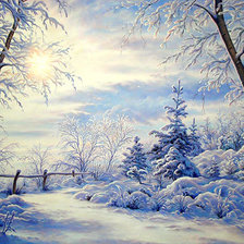 Схема вышивки «зимний день»