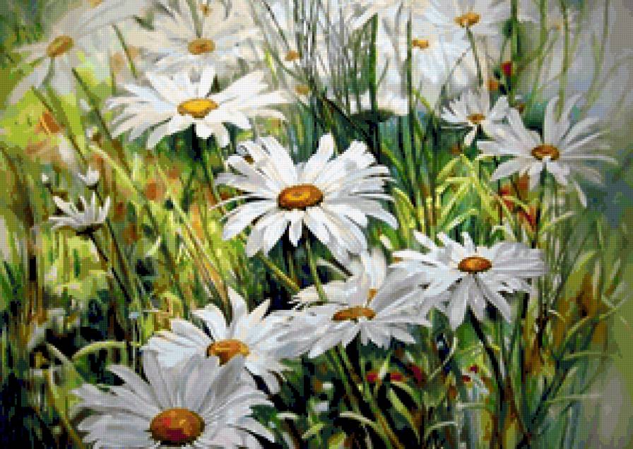 цветочные акварели. ромашки - предпросмотр