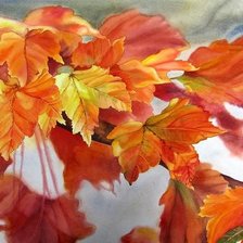 Схема вышивки «осенний клен»