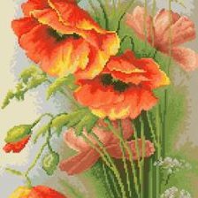 Схема вышивки «маки»