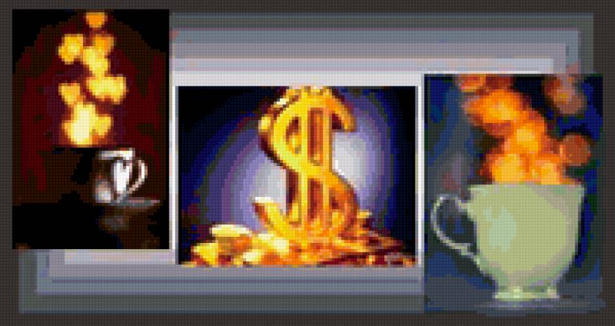 Триптих - деньги, кофе, триптих - предпросмотр