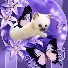 Схема вышивки «Фиолетовый лилии»