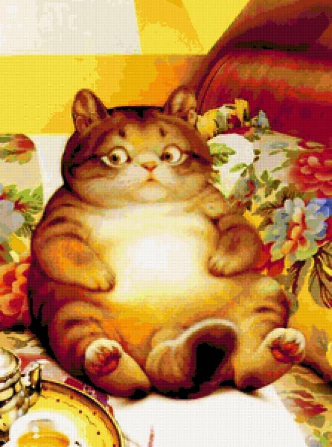 Кот-карапуз - кот, комната - предпросмотр