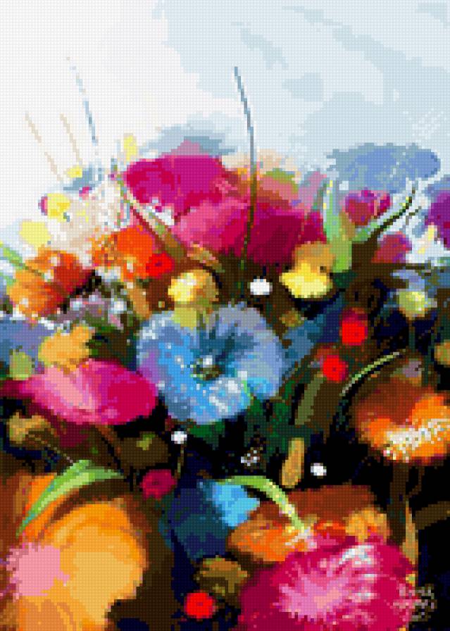 Яркая фантазия - романтика, цвет, фантазия, букеты, подарок, природа, цветы - предпросмотр