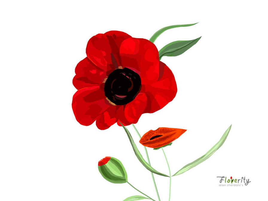 Женщина-цветок - девушка, романтика, цветы, женщина, маки - оригинал