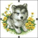 Схема вышивки «Часы, щенок»