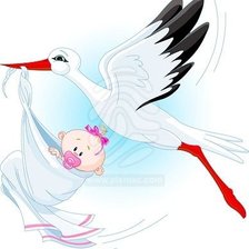 Схема вышивки «аист и малышка»