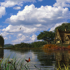 Схема вышивки «озеро»