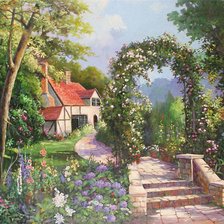 Схема вышивки «арка из живых цветов»