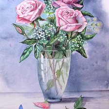 Схема вышивки «розы в вазе»