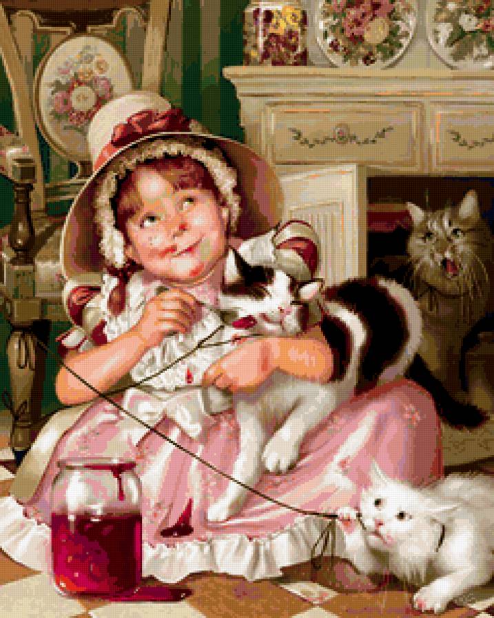 №181291 - дети, кошки, сказка, девочка - предпросмотр