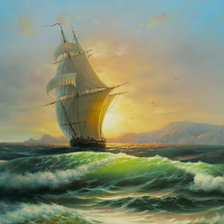 Схема вышивки «парусник»