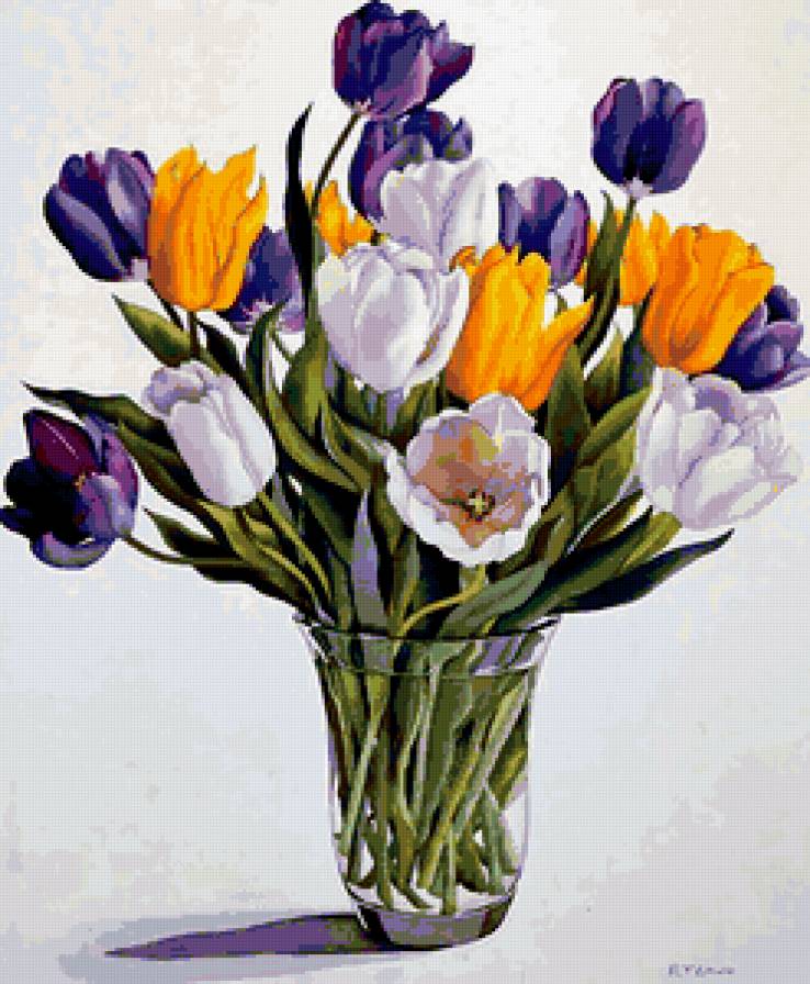 тюльпаны в вазе - ваза, тюльпаны - предпросмотр