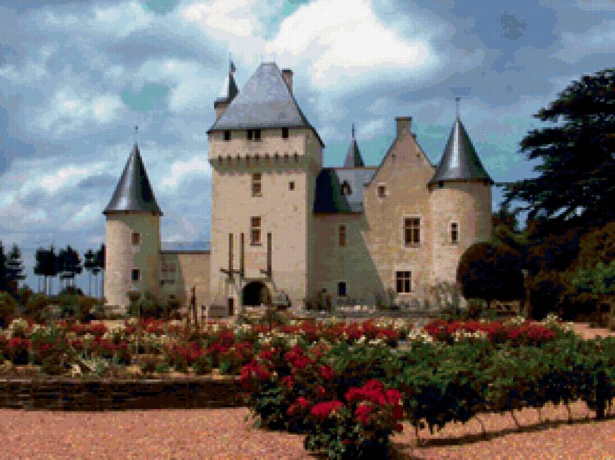 замки мира - усадьба, замки мира, дворцы, дворец, розы, замок, сквер - предпросмотр