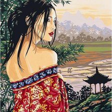 Схема вышивки «девушка»