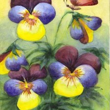 Схема вышивки «Бабочка на цветке»