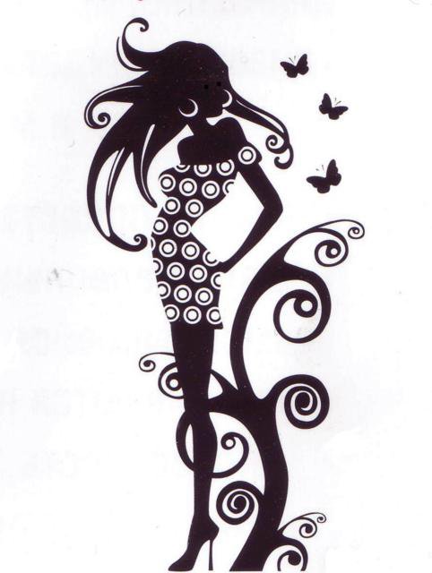 Девушка - силуэт, девушка - оригинал