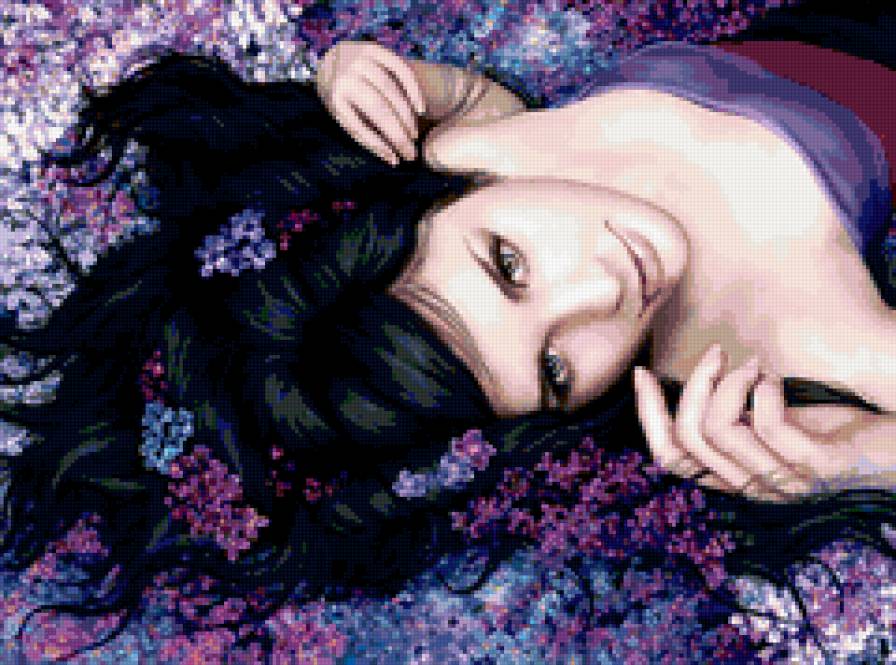 цветочная девушка - девушка, цветы, красота - предпросмотр