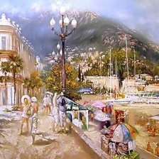 Схема вышивки «Приморский городок»