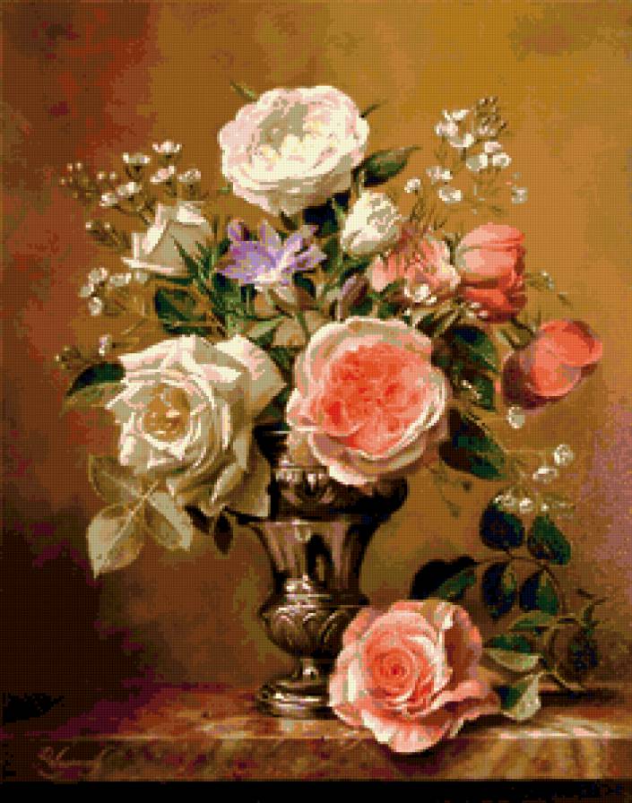 Букет роз - букет, картина, цветы - предпросмотр