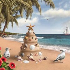 Схема вышивки «Новогодний пляж»