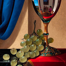 Схема вышивки «Бокал и виноград»