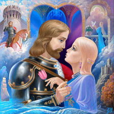 Схема вышивки «Леди и рыцарь (В. Суворов)»