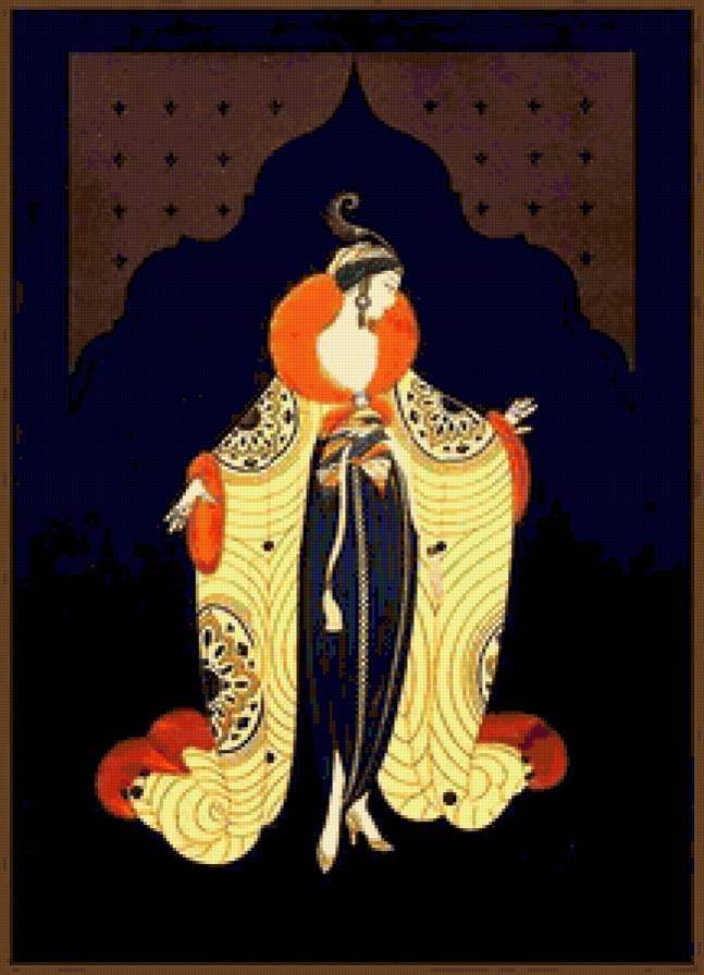 Леди - эрте, девушка, арт-деко, дама, мода, диптих, ретро, модерн - предпросмотр