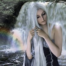 Схема вышивки «Девушка у водопада»