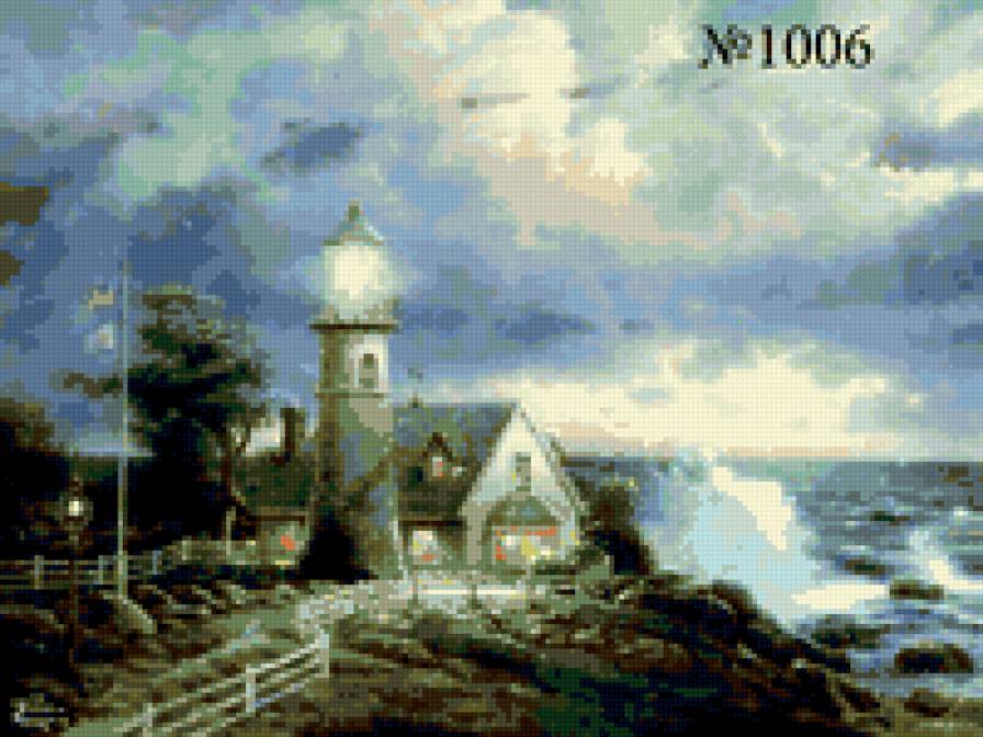 маяк - маяк, море, домик - предпросмотр