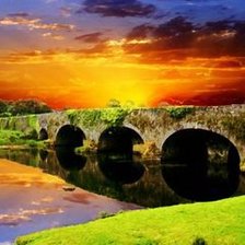 Схема вышивки «мост через реку»