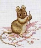Схема вышивки «мышка за работой»