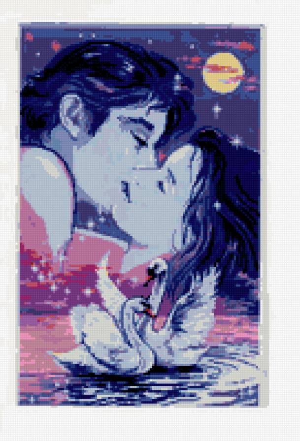 пара - лебеди, мужчина и женщина, пара - предпросмотр