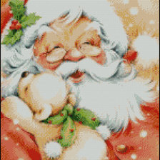 Схема вышивки «Дед Мороз и мишка»