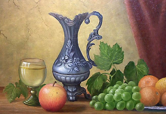 Натюрморт с кувшином - живопись.картина.натюрморт.кухня - оригинал