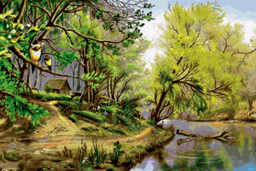 дом у реки - природа, река, дом - предпросмотр