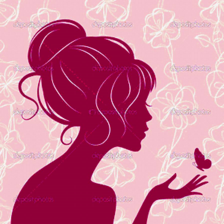 Девушка - девушка, силуэт - предпросмотр