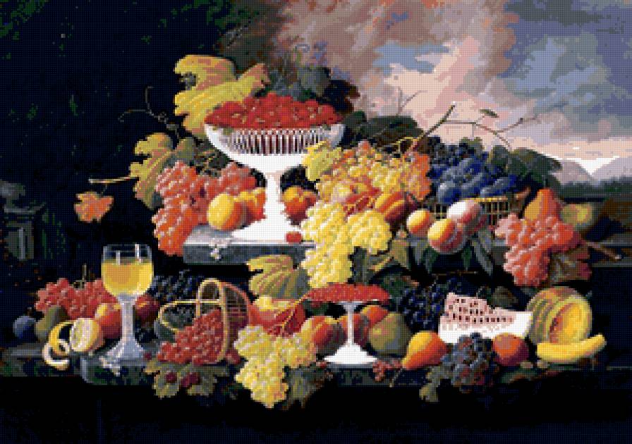 Натюрморт - натюрморт, картина, фрукты - предпросмотр