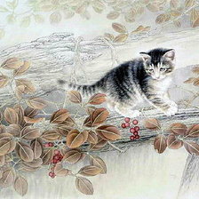 Схема вышивки «Котик»