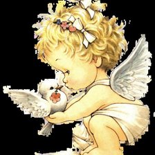 Схема вышивки «ангелочек с голубем»