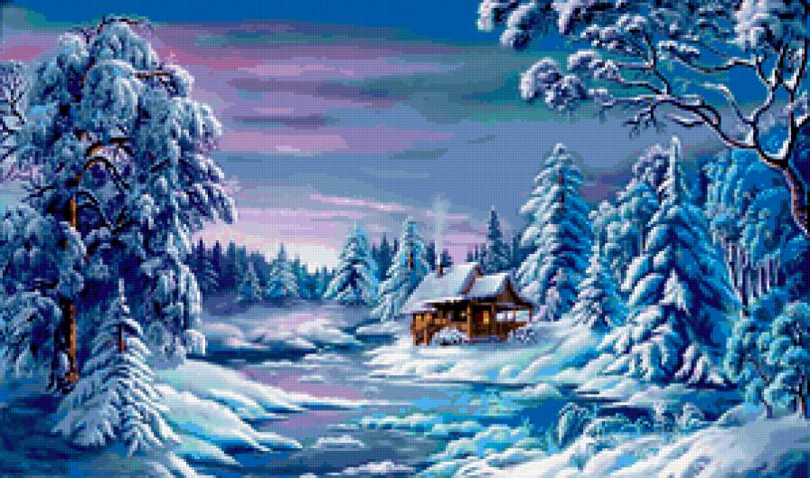 №183580 - елка, снег, дом, зима - предпросмотр