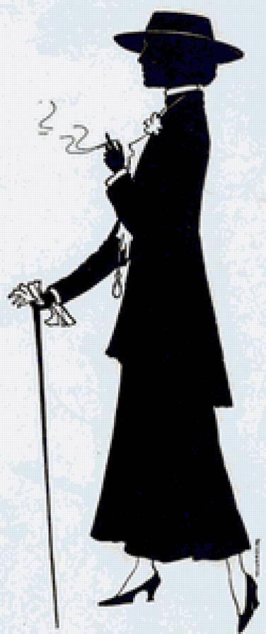 Девушка - силуэт, девушка - предпросмотр