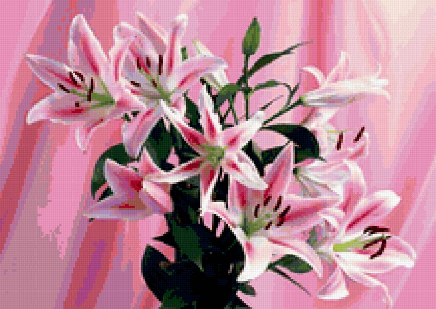 лилии - природа, цветы, романтика, букет - предпросмотр