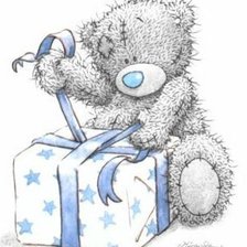 Схема вышивки «тедди и подарок»