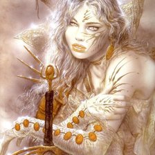 Схема вышивки «девушка-воин»