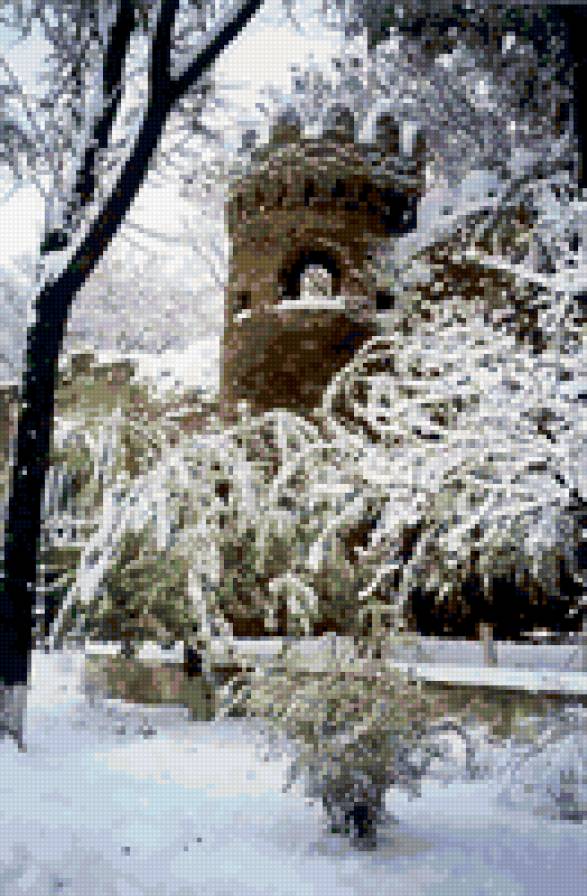 замок - природа, зима, дом, снег - предпросмотр