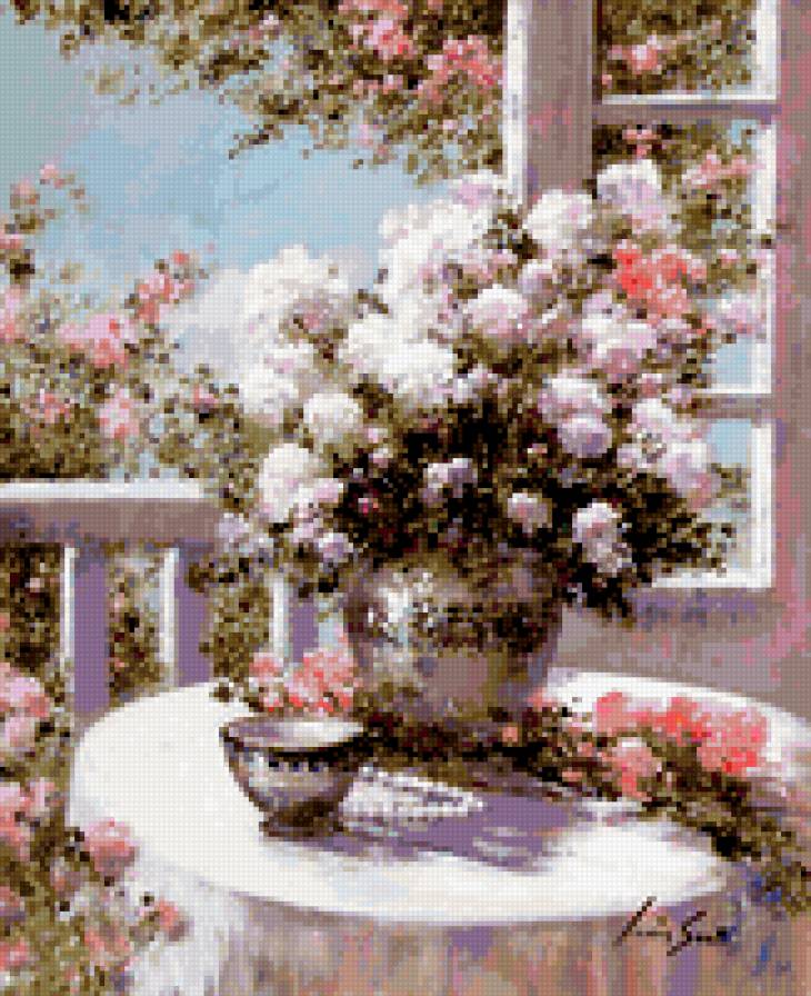 Весенний букет - весна, цветы, букет, окно - предпросмотр