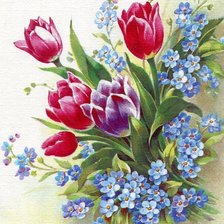 Схема вышивки «Тюльпаны и незабудки»